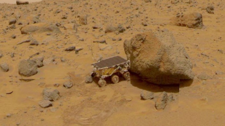 Sojourner exploring Martian surface