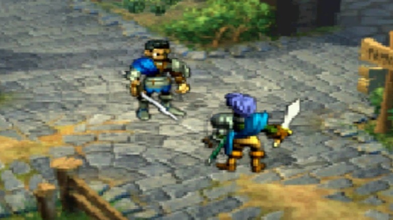 Two characters squaring off in Ogre Battle