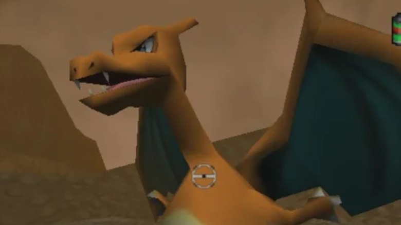 Charizard being photographed in Pokémon Snap