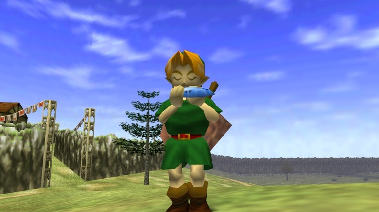 Link playing the Ocarina of Time