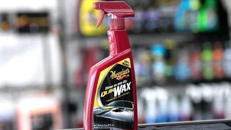 Bottle of Meguiar's Quick Wax spray