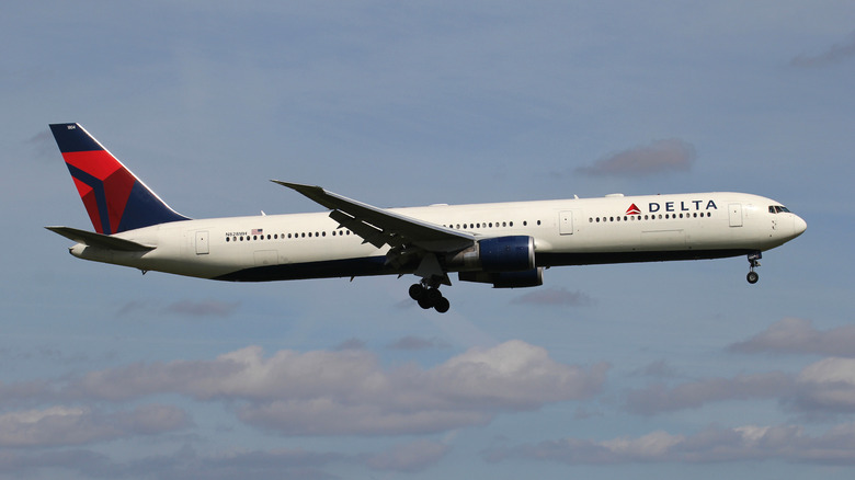 Delta Boeing 767 plane in flight