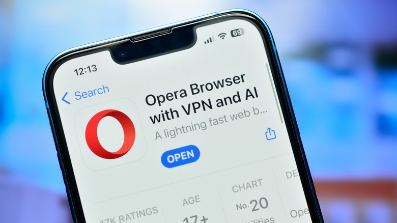 Opera browser app on iphone