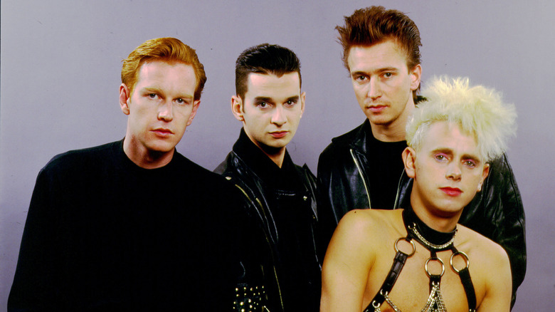 Depeche Mode's classic lineup of Andrew Fletcher, Dave Gahan, Alan Wilder, and Martin Gore in 1987