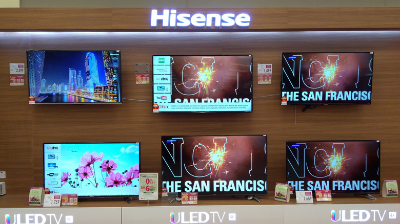 Hisense tvs on display