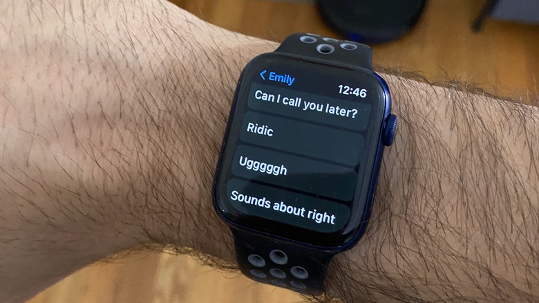 apple watch custom text responses