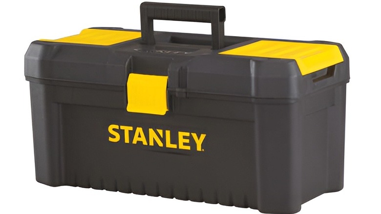 Stanley tool box on white background