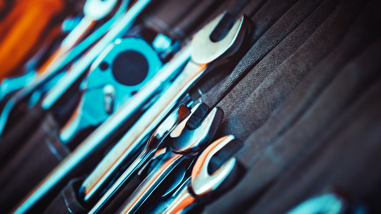 Wrenches lined up