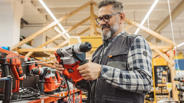 Man shopping for tools