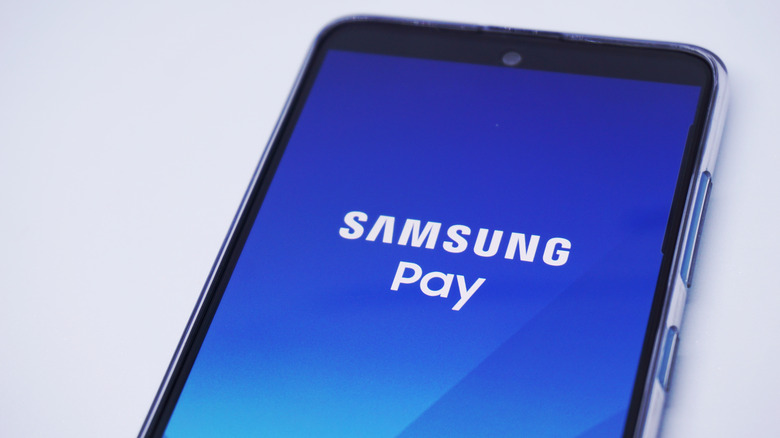 phone with Samsung Pay logo onscreen