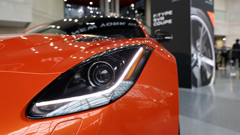 Headlight on a Jaguar F-Type