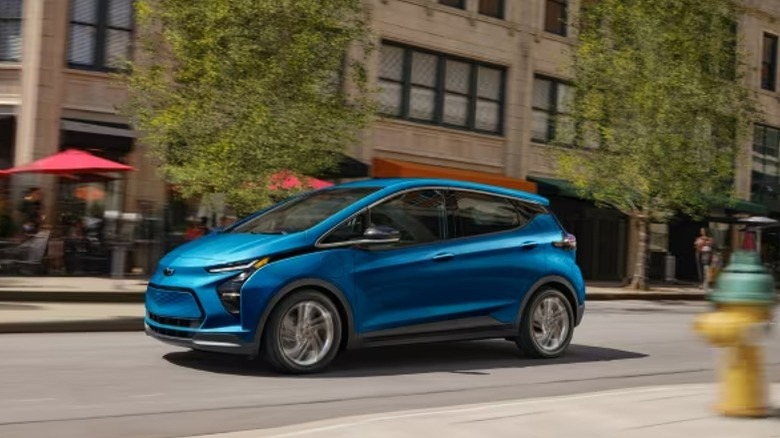 a Chevy Bolt in motion