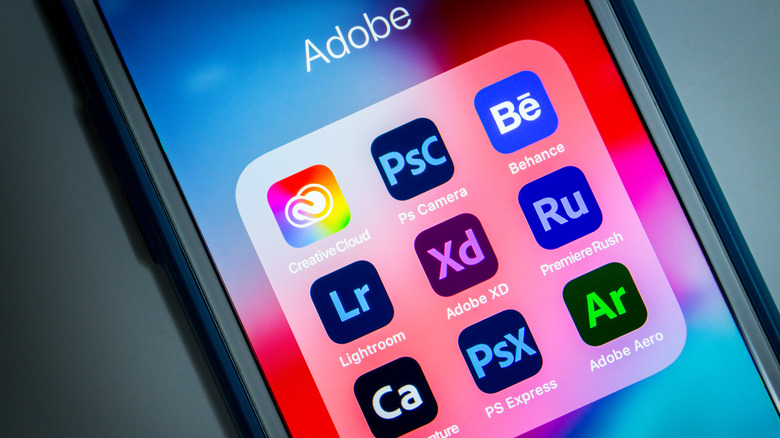 Phone with Adobe apps