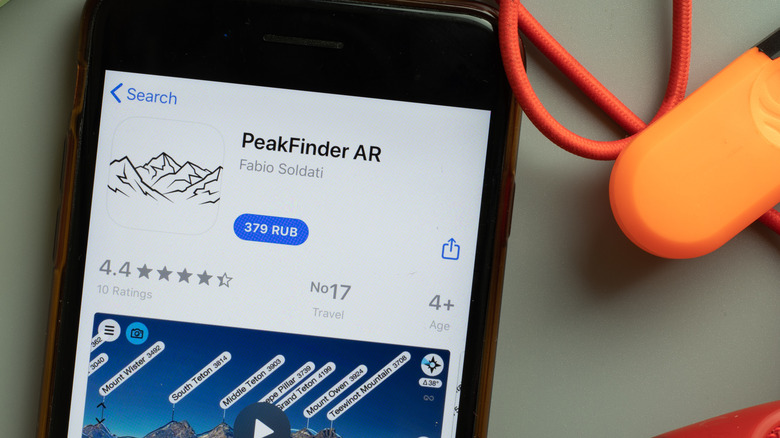 PeakFinder app on iPhone