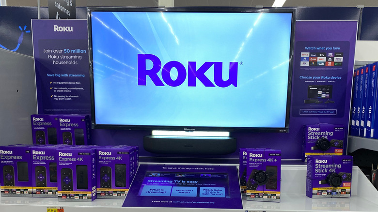 Roku products in a store on display