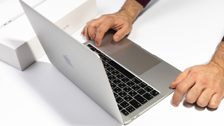 Person using a MacBook