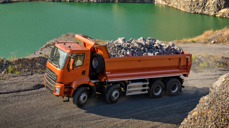 Ford Truck hauling rocks