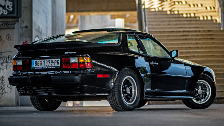 Porsche 944 car parked black