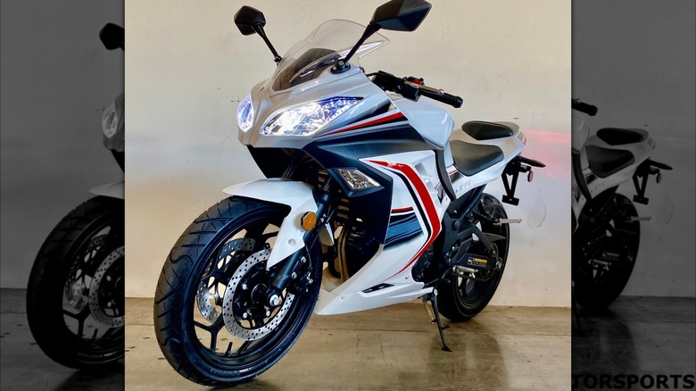 White Venom Motorsports 250 SuperBike on white background