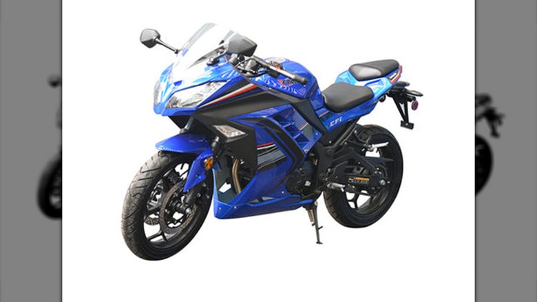 XProUSA 250 sportbike in blue on a white background