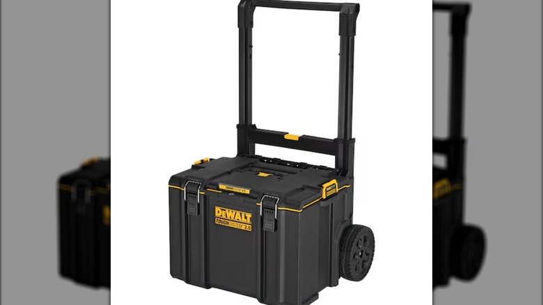 A stock image of a DeWalt ToughSystem 2.0 rolling tool box.