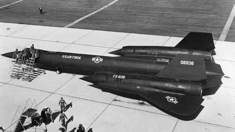 Lockheed YF-12 jet on runway