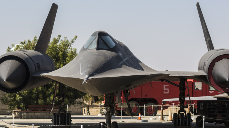 Lockheed SR-71 Blackbird front parked runway