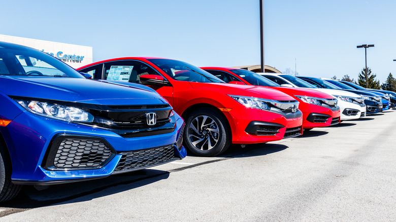 lineup of honda cars