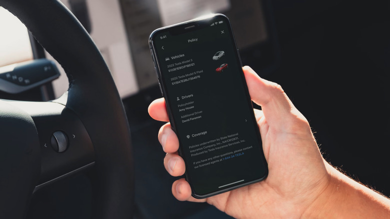 Tesla insurance app