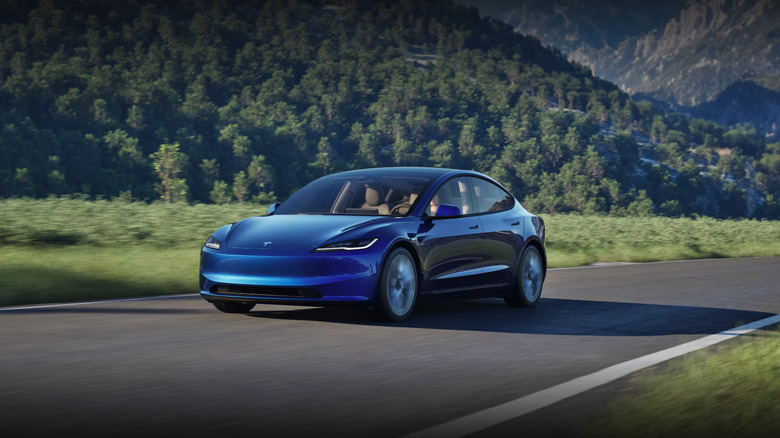 Blue Tesla model 3