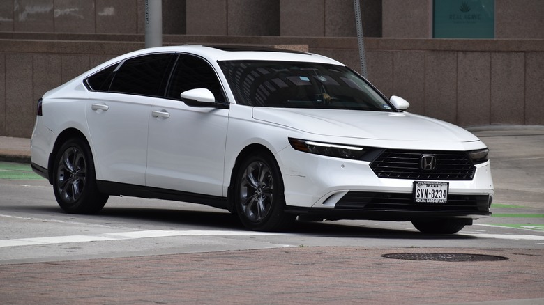 White Honda Accord on road