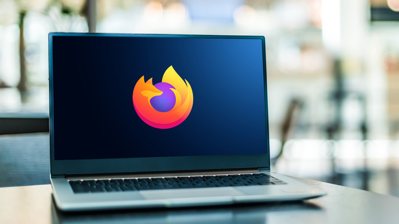 Firefox logo on a laptop screen