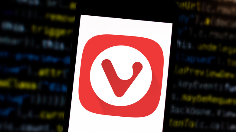 Vivaldo browser logo on a smartphone screen
