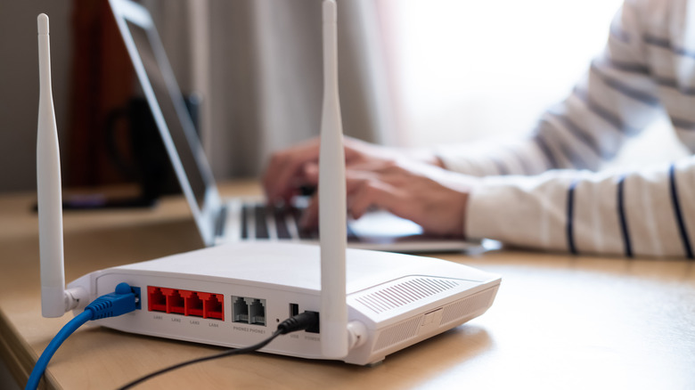 Wi-Fi router on table