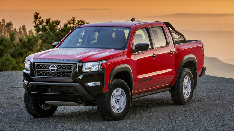 Nissan Frontier front quarter parked mountain