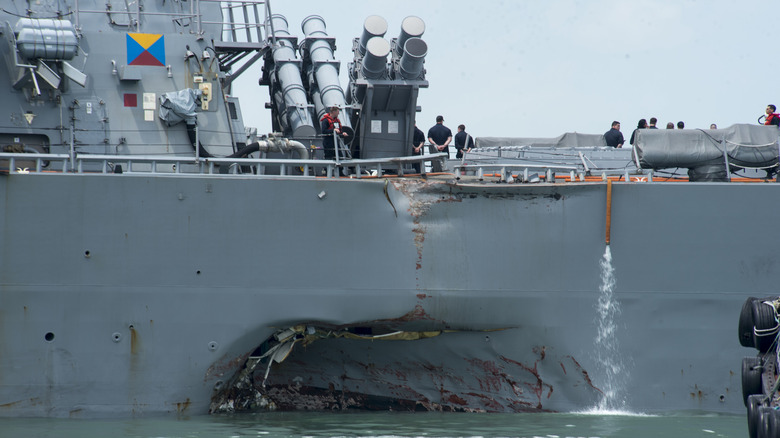 USS John S. McCain damaged