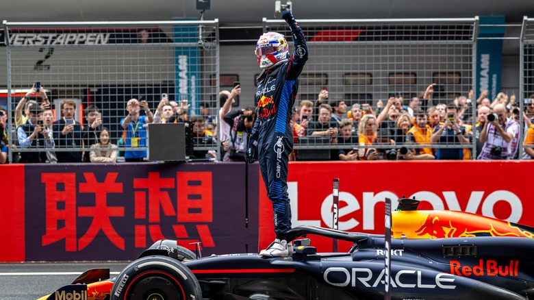 Max Verstappen celebrating