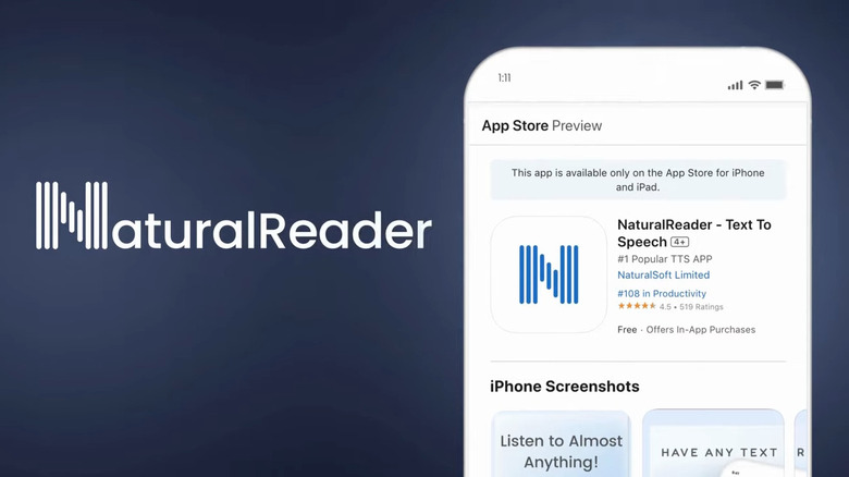 NaturalReader logo with phone preview