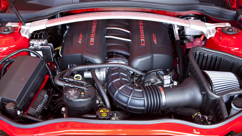 7.0-liter LS7 V8 engine in engine bay