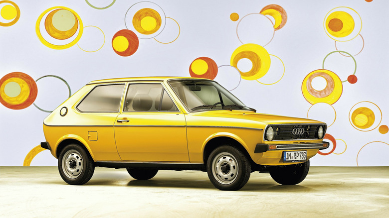 1974 Audi 50 city car front 3/4 view