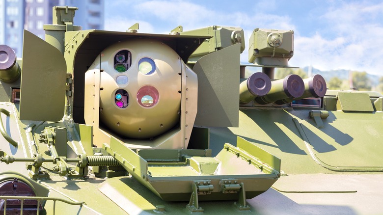 Laser system mounted on APC