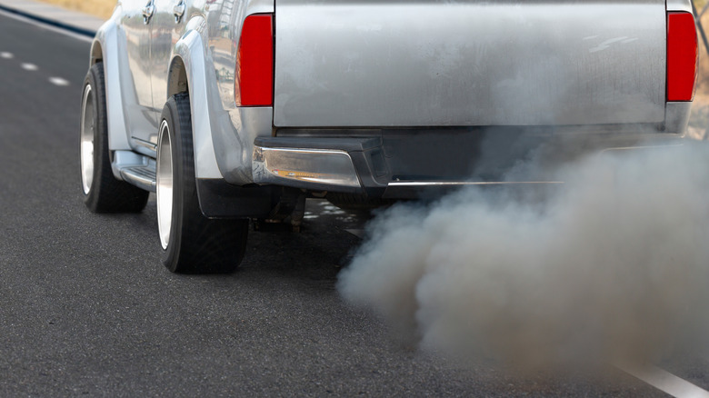 diesel pickup truck exhaust gas