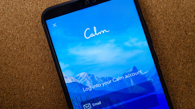 Calm app on phone screen