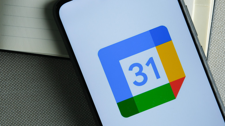 Google Calendar logo on screen