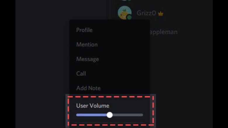 changing individual user volume in discord voice channel