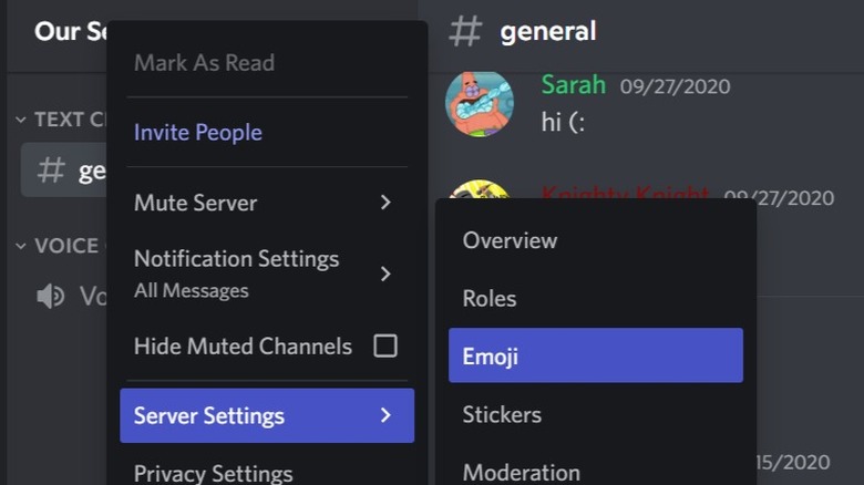 screenshot of how to make a custom emoji on a discord server