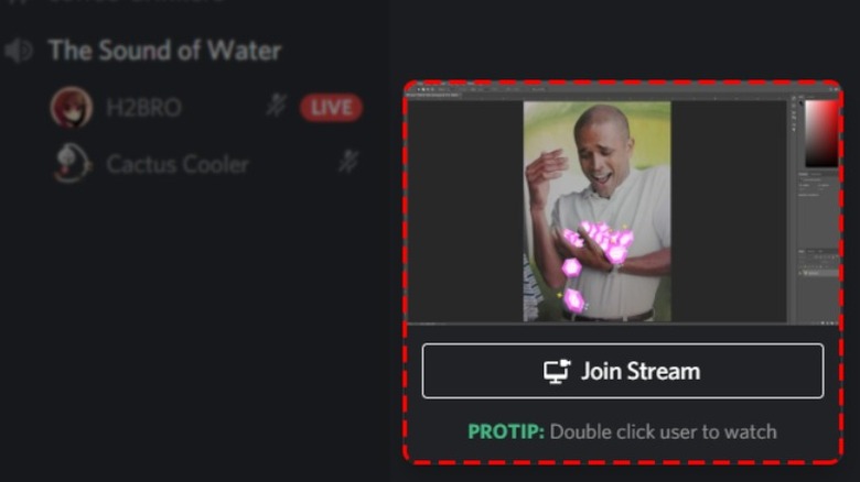 example of someone going live on discord and sharing their screen