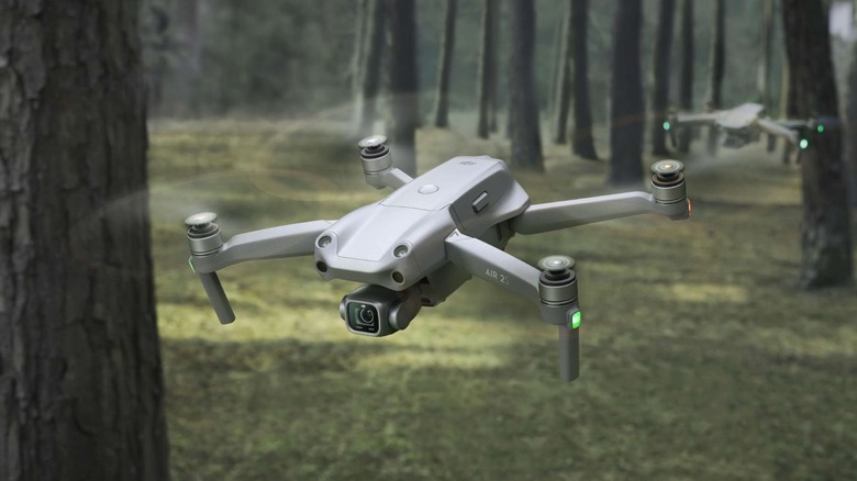 DJI Air 2S drones in the forest