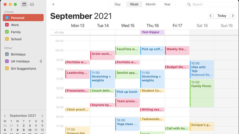 apple calendar home screen