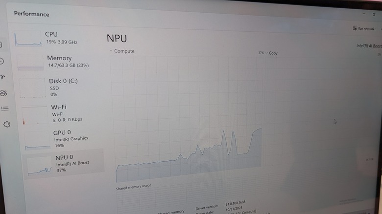 NPU usage on Dell laptop